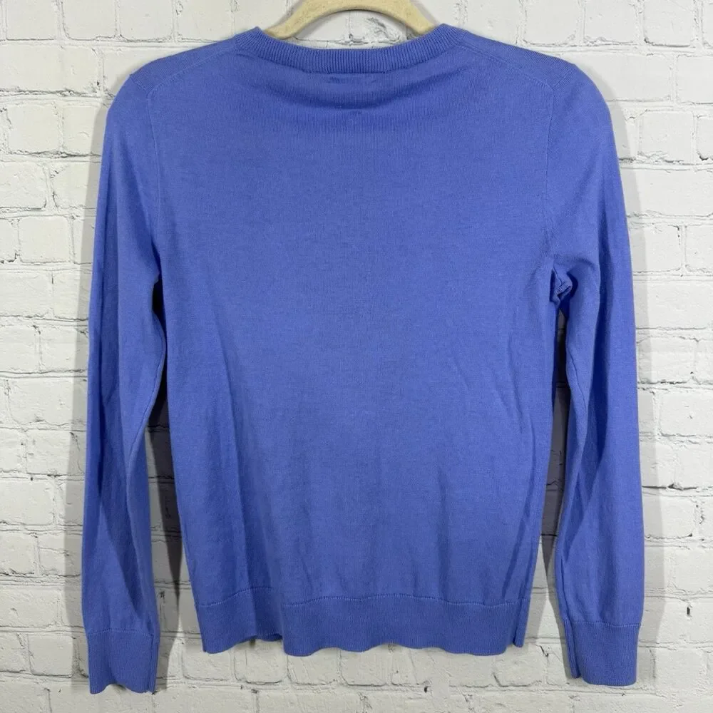 J. Crew The Caryn Cardigan Womens XS Lavender Purple Crew Neck Preppy Sweater
